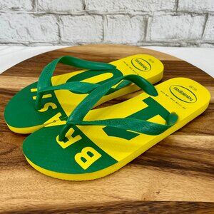 Havaianas Flip Flops Brasil #10 Neymar Jr. Yellow Green Mens 7 Womens 9 Unisex
